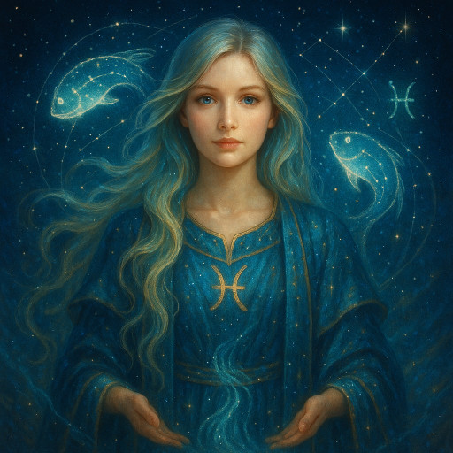 портрет в стиле знака зодиака с космическими элементами