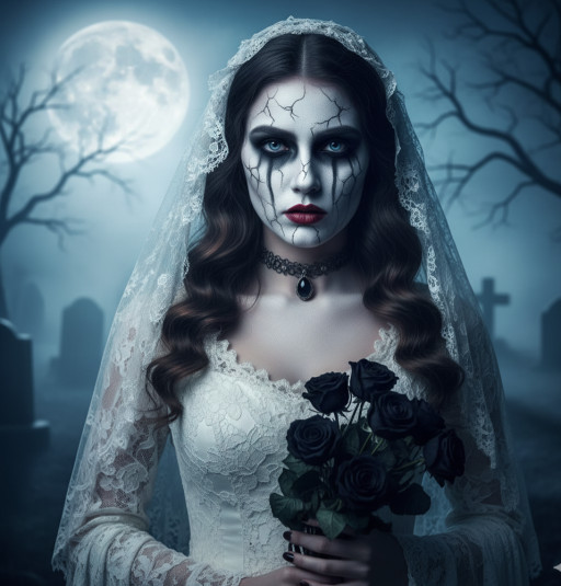ИИ-портрет в стиле Хэллоуин с вампирским образом